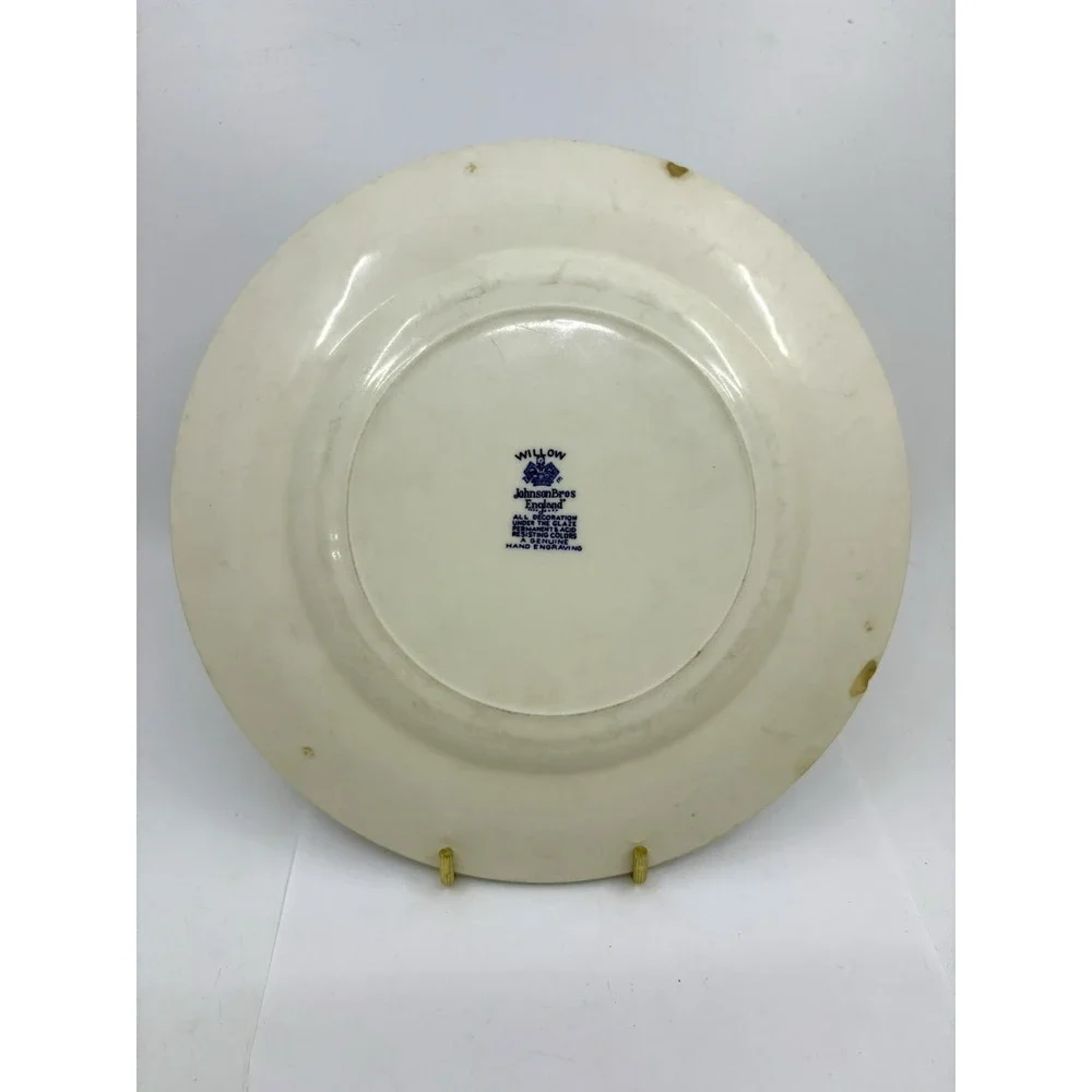 Johnson Brothers England Very Old Blue Willow Plate Read*